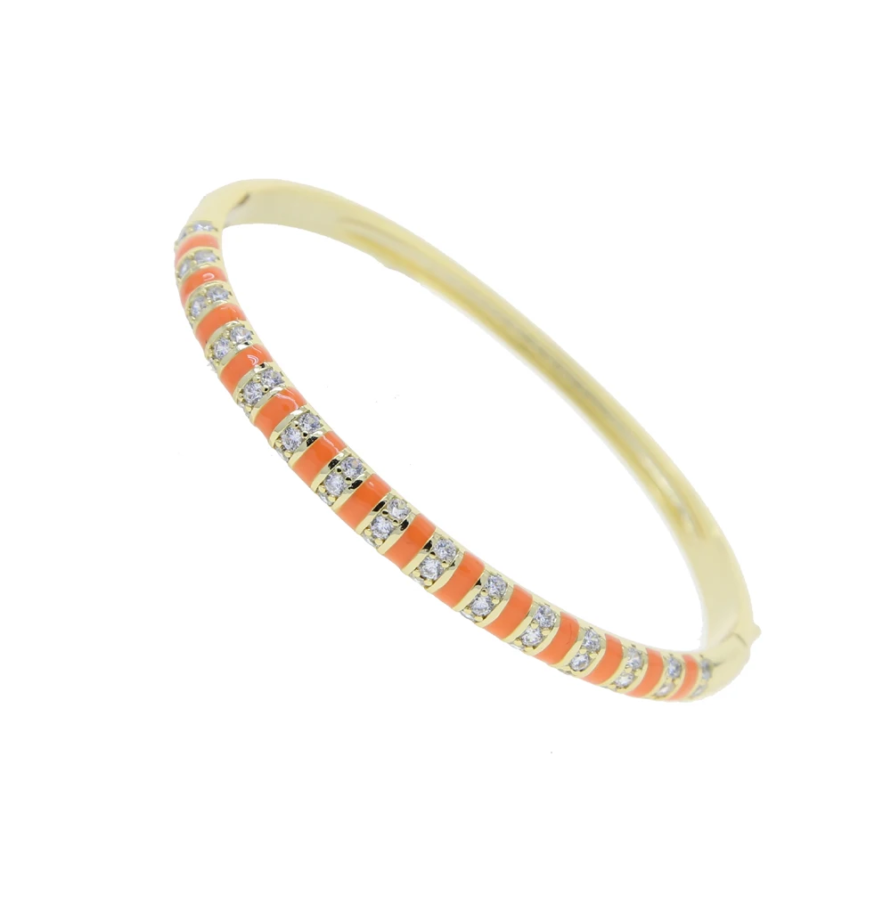 

Shiny Zircons with enamel Bracelet For Women Gold Color Bangles Party Fashion Jewelry Bransoletki Damskie