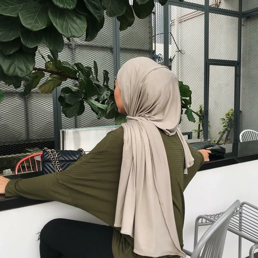 180*80 cm Maxi Cotton Jersey Abaya Hijab Scarf  Turban Muslim Fashion Foulard Turbans For Women Headscarf Voile Femme Musulman