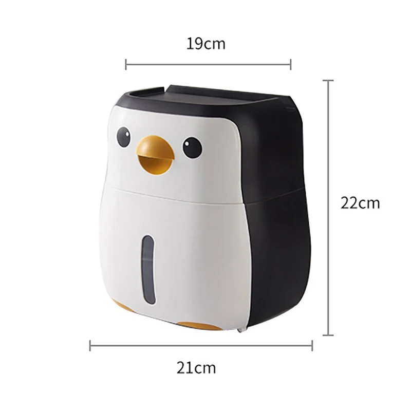 

Penguin Shape Toilet Paper Holder Waterproof Wall Mounted Roll Paper Holder Plastic Punch Free Tissue Box Bathroom Accessories