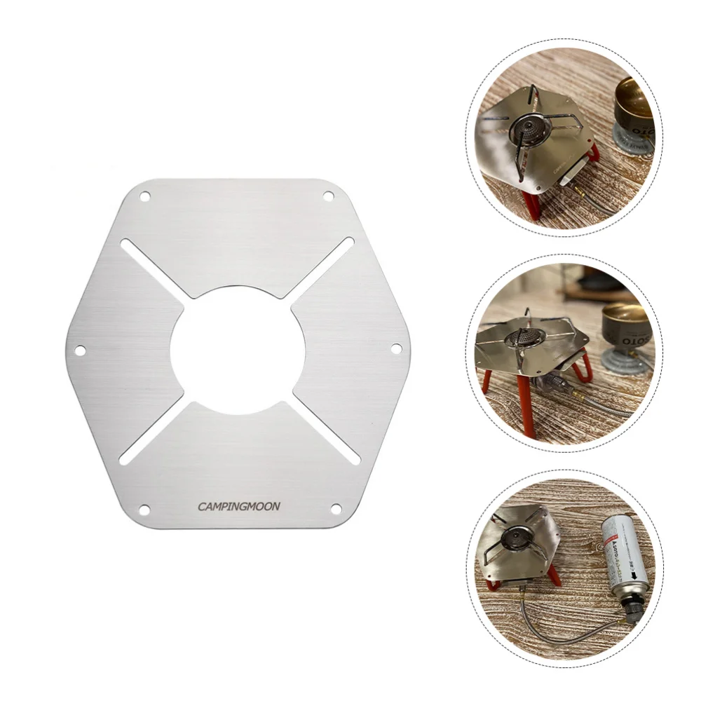 

1pc Stainless Steel Heat Resistant Plate Camping Burner Oil-proof Board