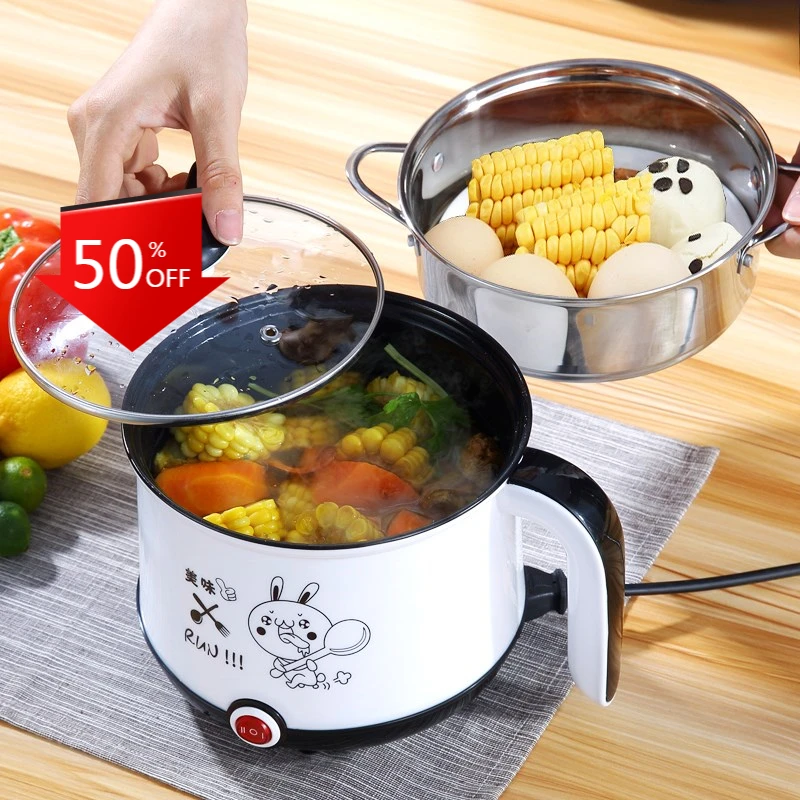

Electric Mini Rice Cooker 1.8L Non-stick Cooking Machine Single/Double Layer Portable Multifunction Electric Rice Cooker CF44