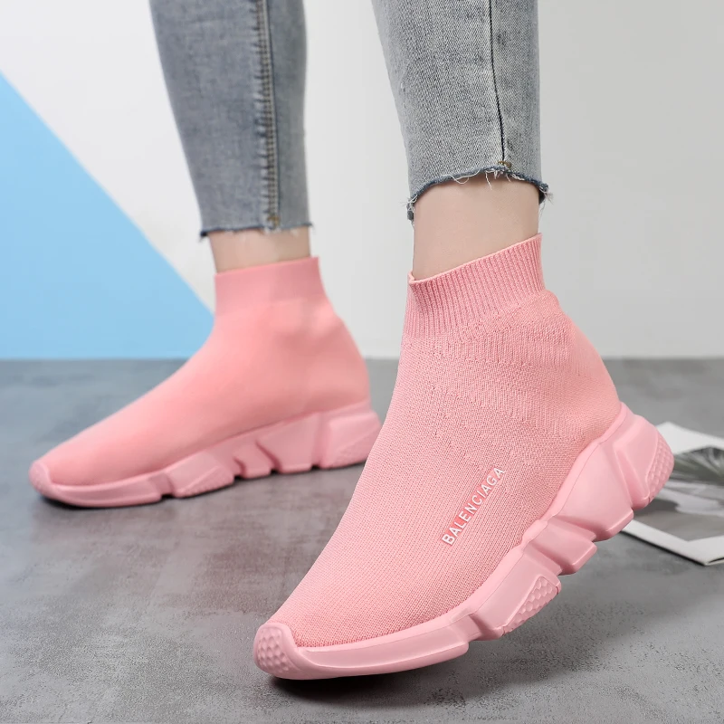 

Maycaur Fashion Summer Shoes For Women Couple Socks Shoes High top Set Feet Women Loafers Mesh Light Breathable Solid color shoe