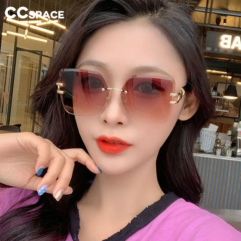 49089 бескаркасные квадратные роскошные солнцезащитные очки для мужчин и женщин