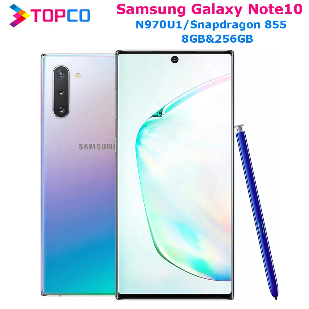 Samsung Galaxy Note10 N970U1 Примечание 10 оригинальный мобильный телефон Snapdragon 855 Octa Core 6 3