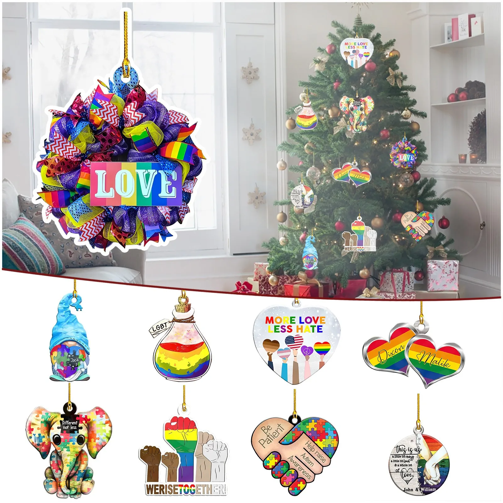 

2021 Christmas Ornaments Hanging Decoration Gift Product Personalized Family 2022 Merry Christmas Decor For Home