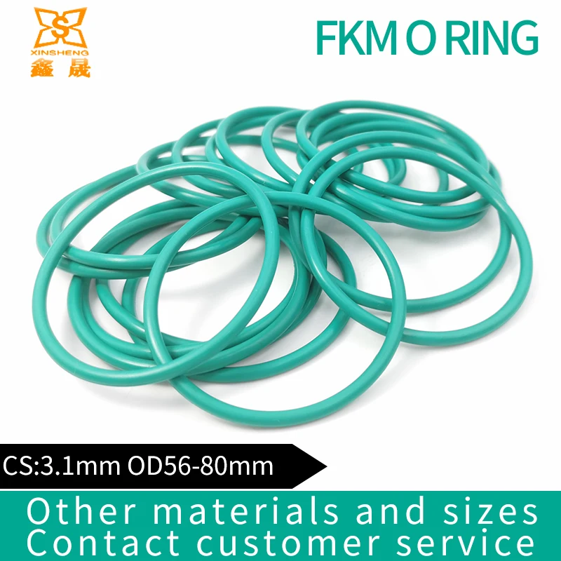 

Резиновое кольцо, зеленые уплотнительные кольца FKM, уплотнительные кольца CS3.1mm OD56/57/58/60/63/65/68/70/72/75/78/80 мм, уплотнительная прокладка, уплотните...