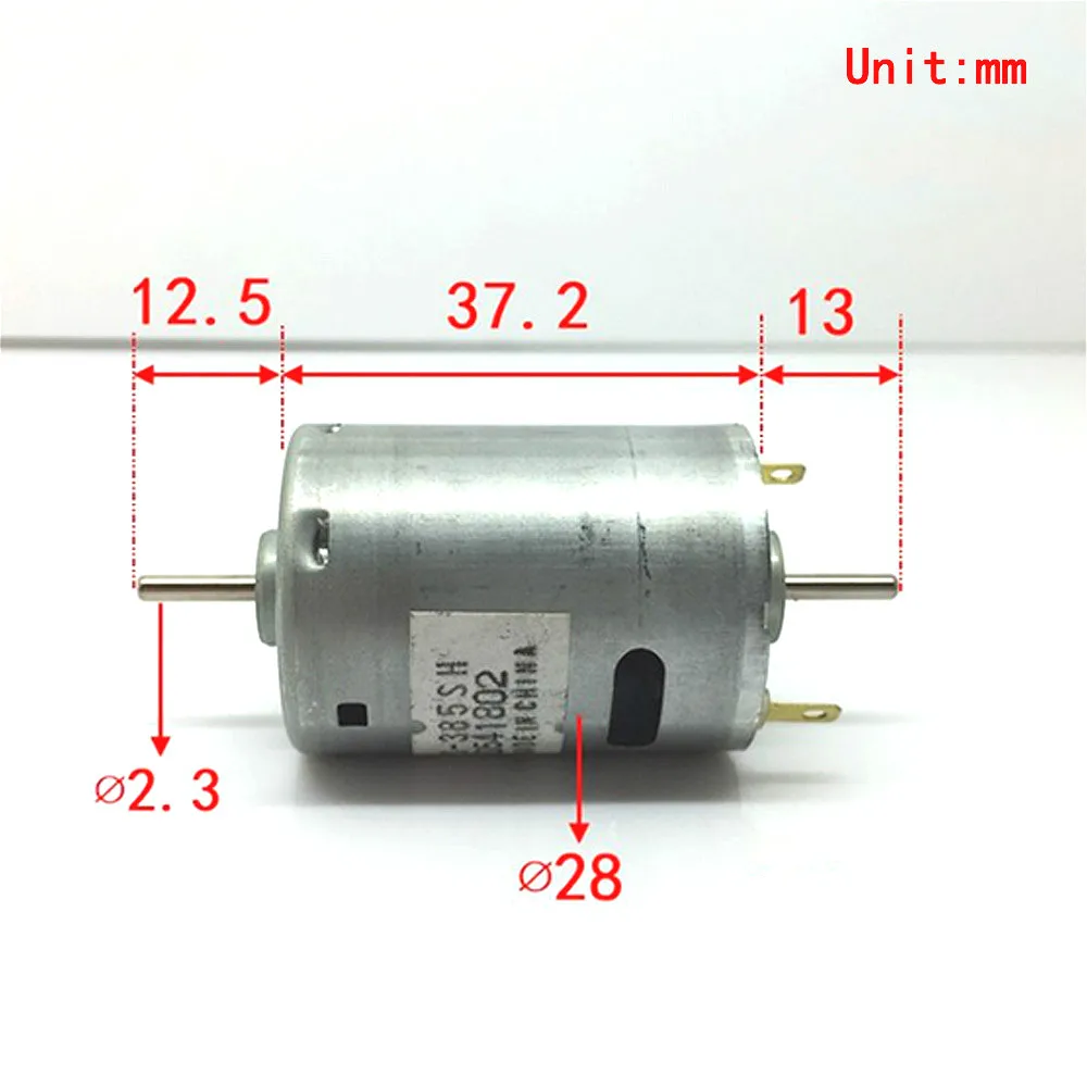 Mabuchi двойной Выход Вал микро двигатель небольшие RS 385SH 20480A DC 3V 6V 12V 18V 10350 об/мин