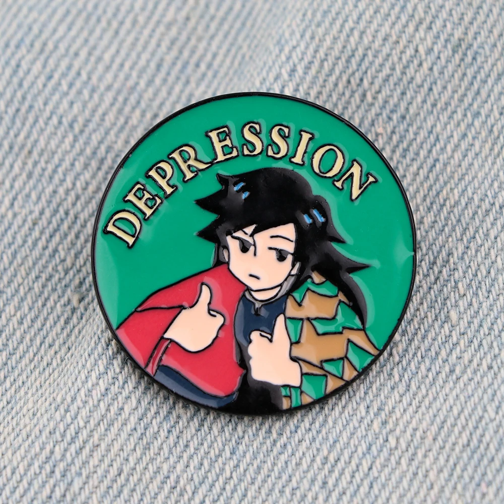 Kimetsu No Yaiba мягкая эмалированная заколка для защиты от депрессии декоративная