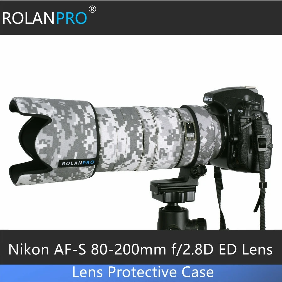 Линзы ROLANPRO камуфляжное пальто дождевик для Nikon AF S на рост от 80 до 200mm f/2.8D ED
