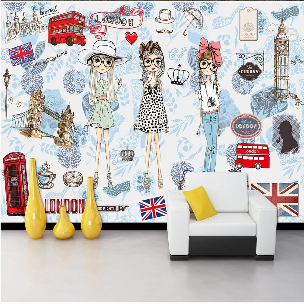 Drop Shipping Custom Wallpaper Mural Fashion Clothing Store Tooling Background Wall Painting Garment Commercial | Обустройство дома