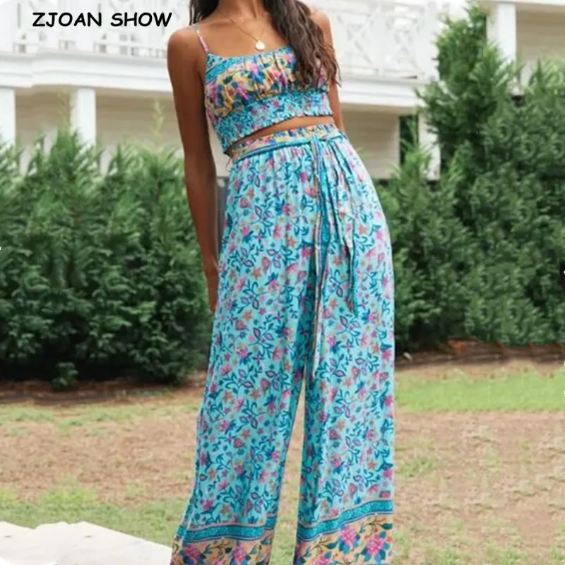 Женский комплект из 2 предметов богемный укороченный топ с эластичным подолом