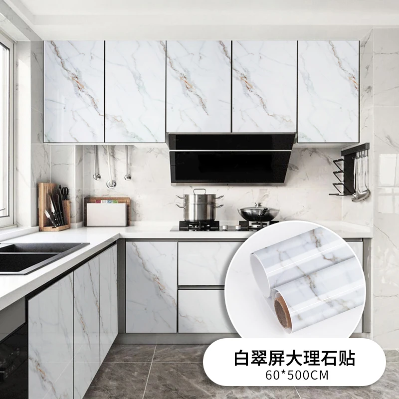 self adhesive vinyl film wallpaper furniture renovation stickers kitchen cabinet waterproof oil proof wall stickers home decor free global shipping