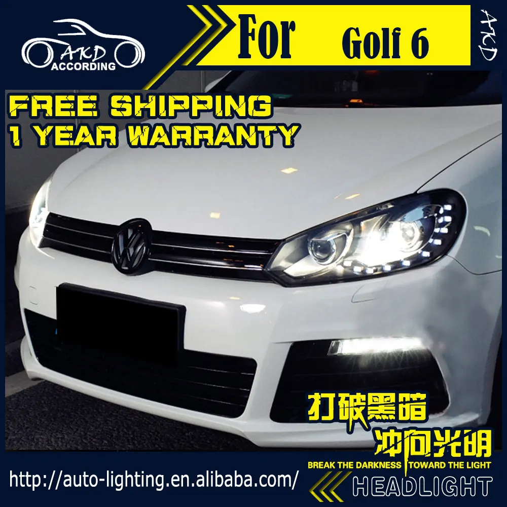 AKD автомобильный стайлинг фары в сборе для VW Golf 6 Биксеноновые светодиодный Golf6 R20