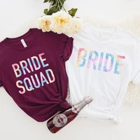 bachelorette party women oversized t shirt 2021 summer new bride and squad bohomian o neck cotton tees gradient graphic harajuku