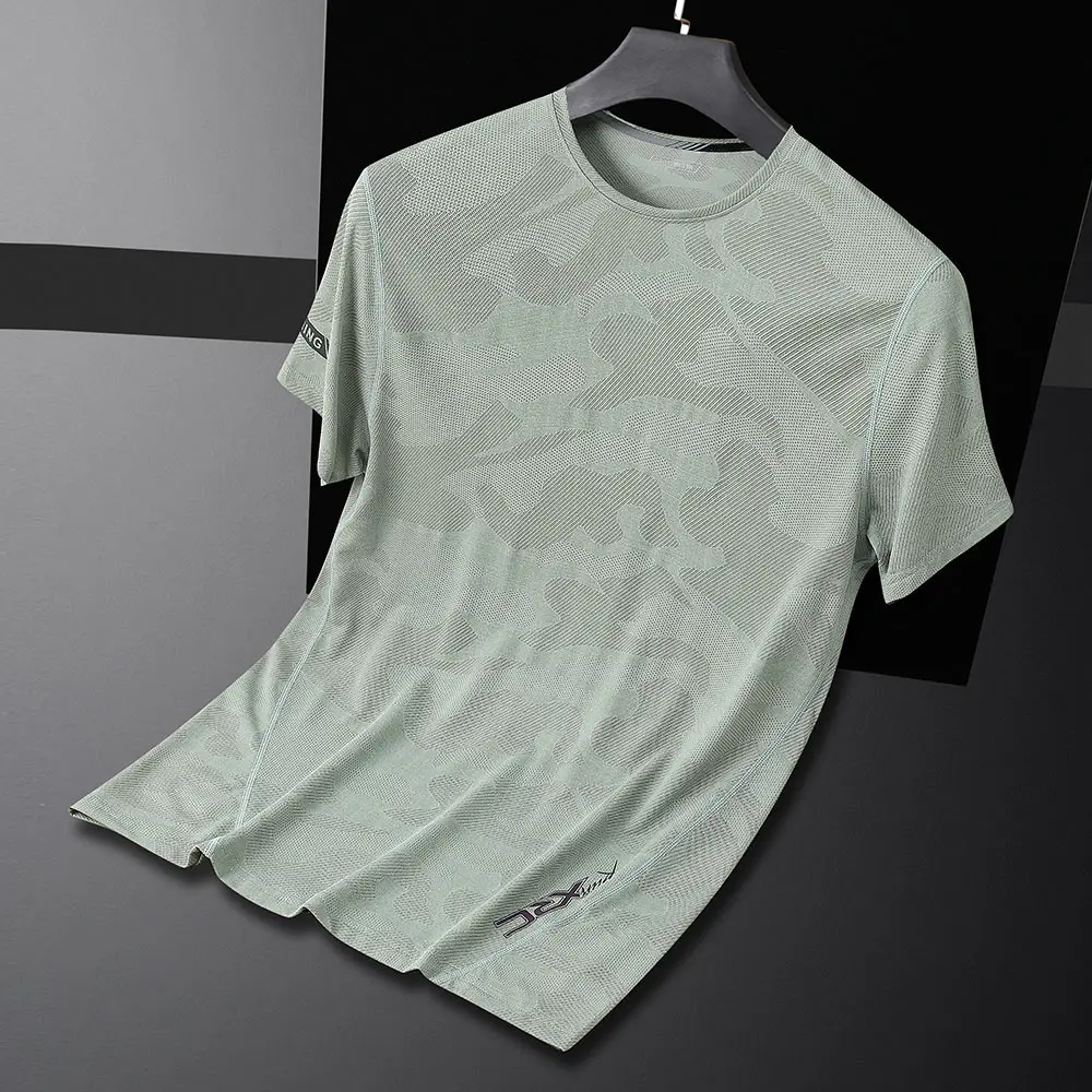 Pattern Printing Men's Quick Drying Running T Shirt Fitness Tops Breathable Gym T Shirt Training Men Bodybuilding Sports Shirt