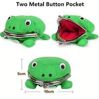 cute green frog coin bag cosplay props plush toy wallet case moisture proof high temperature prevention for daily use