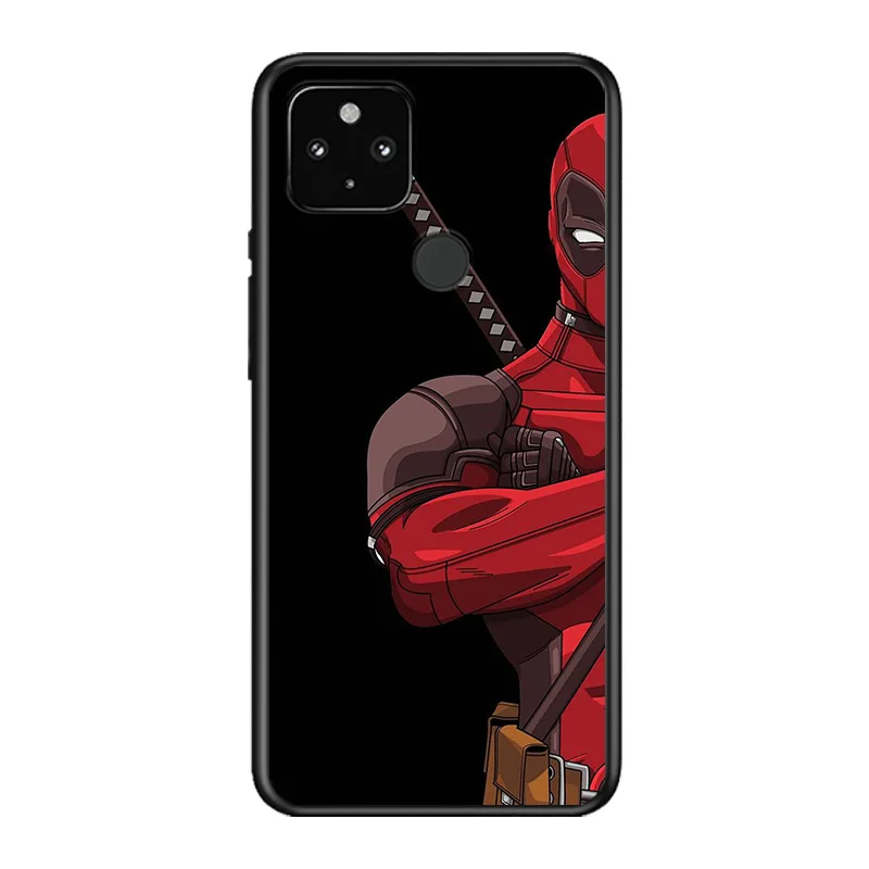 

Marvel Avengers Super Hero Deadpool For Google Pixel 5 4A 5G 4 XL Soft Shell TPU Silicone Black Cover Phone Case