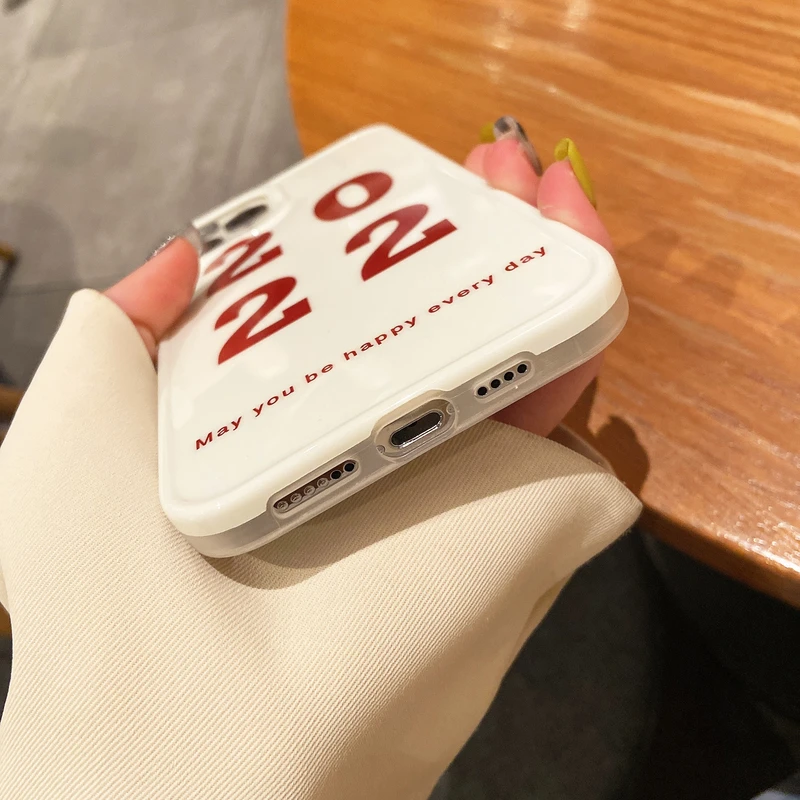 new 2022 year simple letters korea phone case for iphone 12 11 pro max x xs max xr 7 8 puls cases shockproof soft silicone cover free global shipping