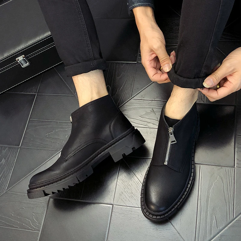Harga Fashion Chelsea Sepatu Untuk Pria Sepatu Bot Tinggi Atas Bisnis Kantor Kasual Sepatu Musim Semi Musim Gugur Baru Kasual Kulit Boots Pria Sepatu