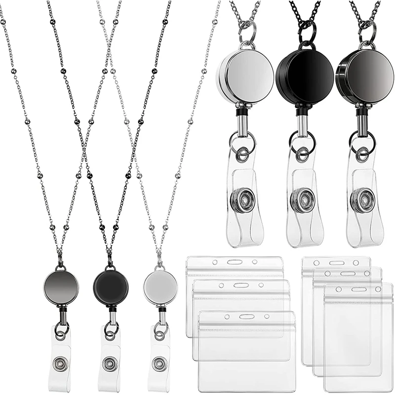 

Выдвижной идентификационный держатель, ожерелье из бисера с ремешком с 6 водонепроницаемыми именами