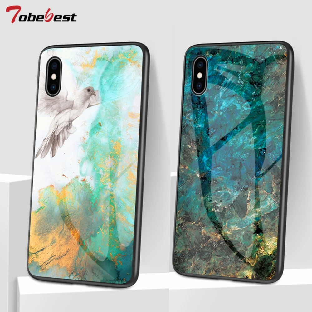 Роскошные мраморные стеклянные чехлы для телефонов iPhone 12 11 pro max mini X XS Max XR