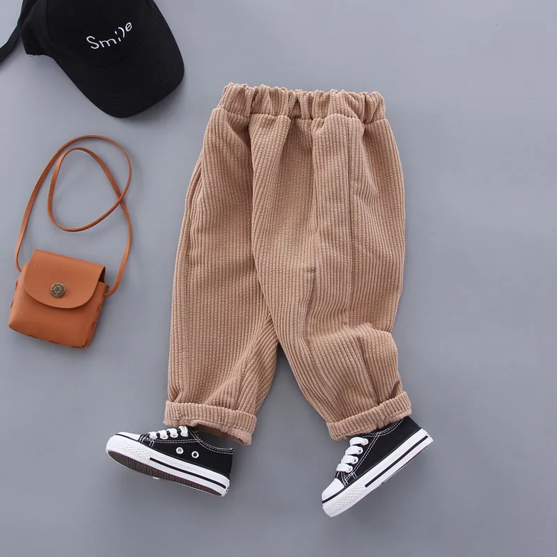 2Pcs/set Baby Boy Summer Cotton Long Sleeve Three-Dimensional Pocket Plaid Pattern Shirt + Corduroy Trousers Casual Set |