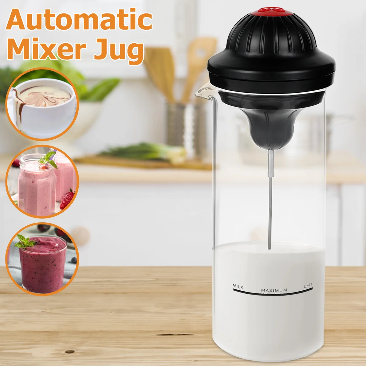 

New Automatic Milk Frother Electric Foamer Coffee Foam Maker Milk Shake Mixer Battery Milk Frother Jug Cup For Kitchen Tool