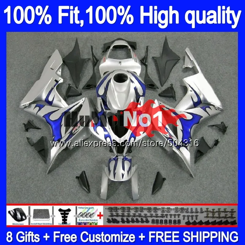 

Injection For HONDA CBR 600 RR CC 600RR 600F5 CBR600RR 36MC.11 CBR600F5 600CC CBR600 RR F5 2007 2008 07 08 Fairing Blue silvery