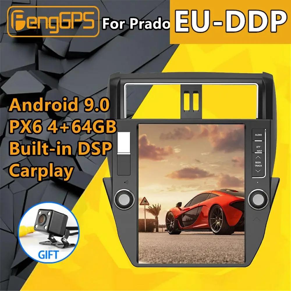 Автомобильный мультимедийный плеер магнитола с GPS Навигатором PX6 для TOYOTA Land Cruiser