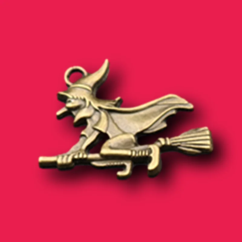 8 шт. антикварных бронзовых морских звезд Цвет с изображением летающей ведьмы