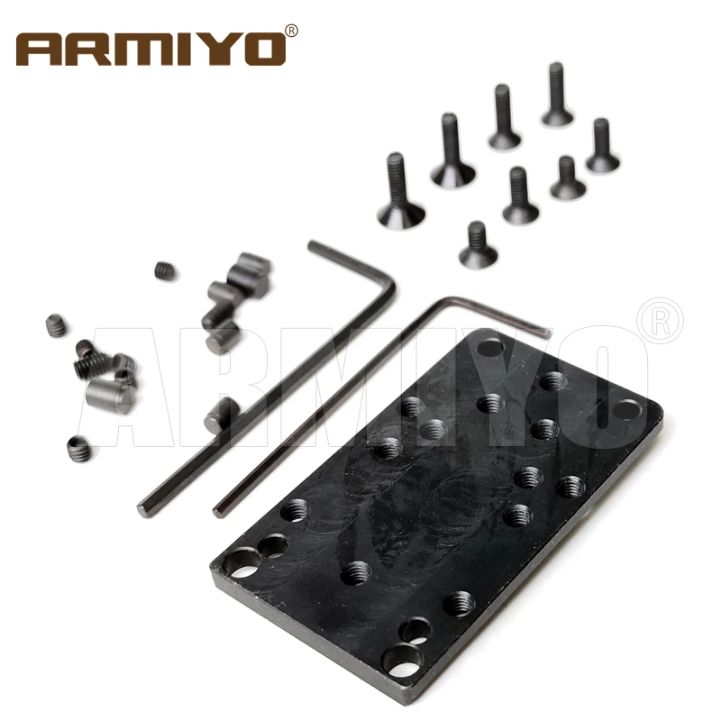 Armiyo Тактическая пластина крепления заднего муштарного прицела G17 G19 Gasket, подходит для универсальной точечной охотничьей аксессуары на.