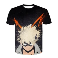 summer new mens and womens trend anime my hero academia peripheral digital printing 3d short sleeved t shirt on sale