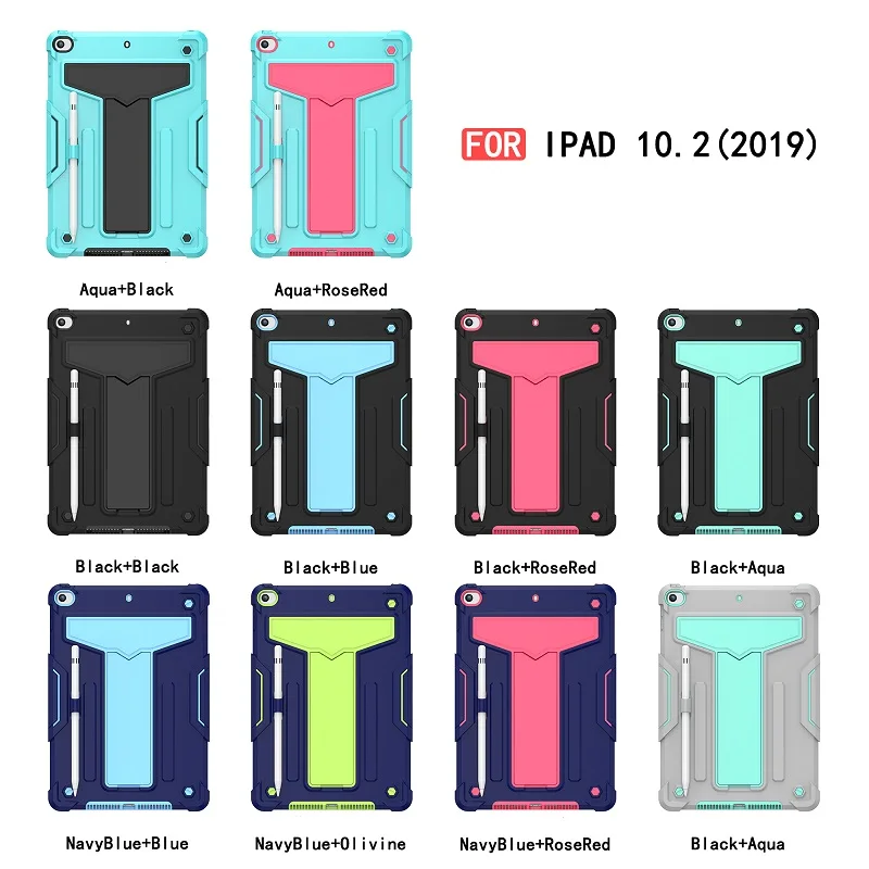 

Shockproof Full Protection Tablet Case For Apple iPad 10.2" 2019 Stand Cover For ipad 7 7th A2200 A2198 Heavy Duty Cover Case