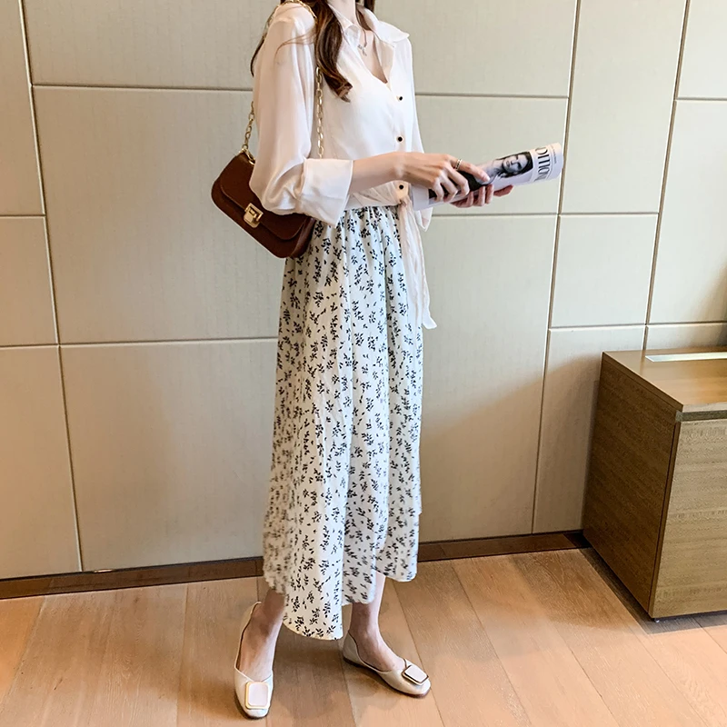 

Shirt Womens Tops Autumn 2021 New Office Lady Brief Full Sleeve Chiffon Loose Straight Thin Warm White Apricot Women Shirts