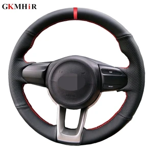 black artificial leather car steering wheel cover for kia rio 2017 2018 2019 2020 rio5 2019 k2 17 20 picanto morning free global shipping