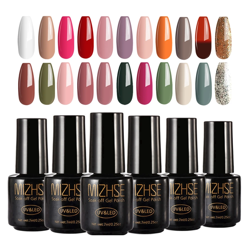 MIZHSE 3 шт. лак гель для ногтей Набор маникюра УФ светодиодный профессиональный все