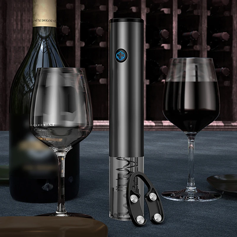 

Automatic Electric Bottle Opener One Touch Button Champagne Wine Bottle Foil Cutter Opener With Rechargeable Battery Charging