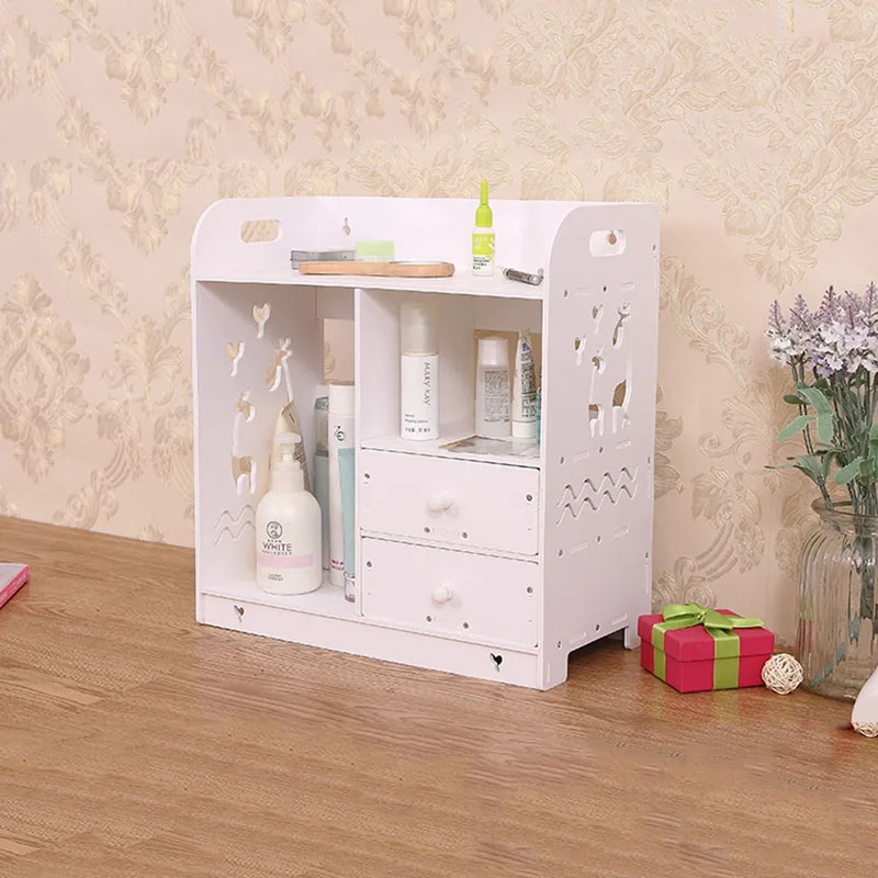 Настенный Настольный стеллаж для хранения косметики с ящиками держатель