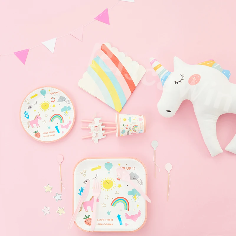 2020 горячая Распродажа одноразовые столовые приборы в виде единорога для