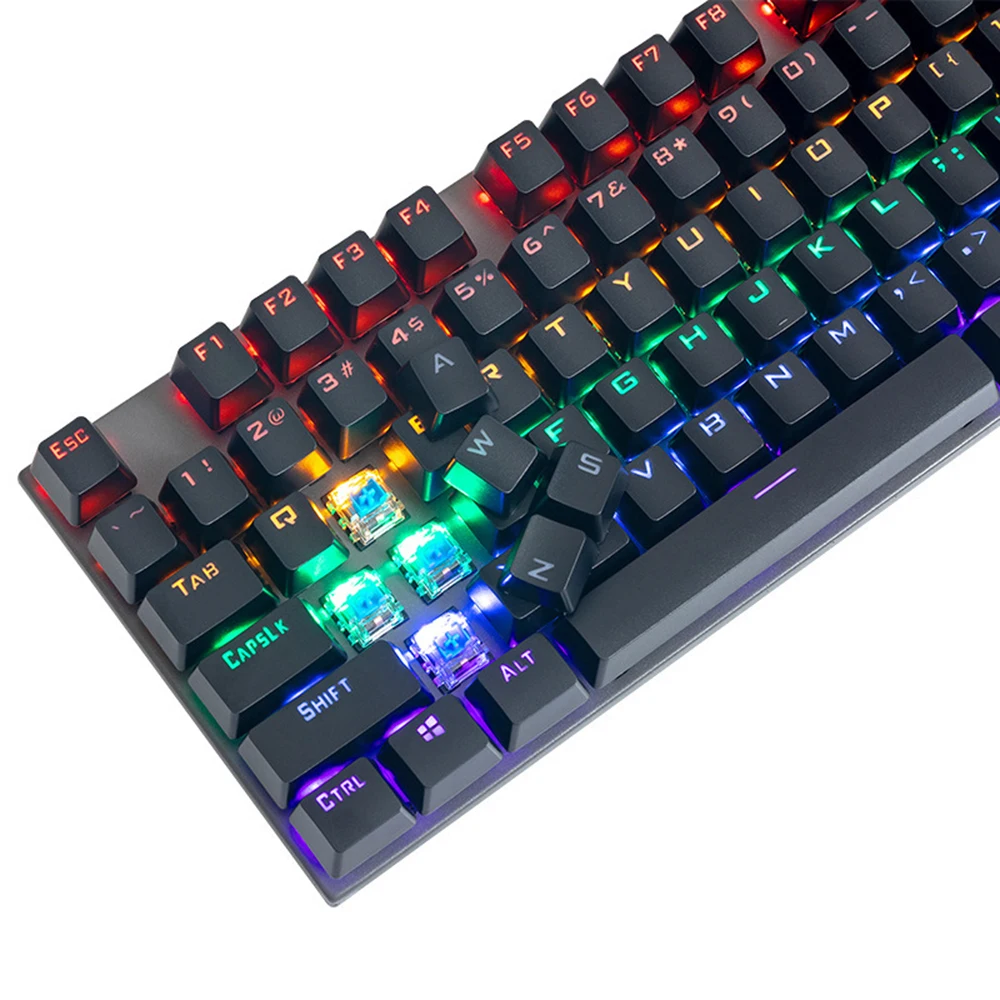 

K200 USB Wired Keyboard Mini Portable USB 104 Keys RGB LED Backlight Mechanical Gaming Keypad for Tablet Desktop PC Laptop