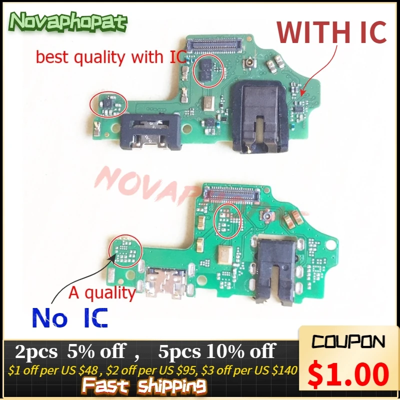 Зарядная плата Novaphopat для Huawei Y9 2019 USB док станция зарядный порт микрофон Микрофон
