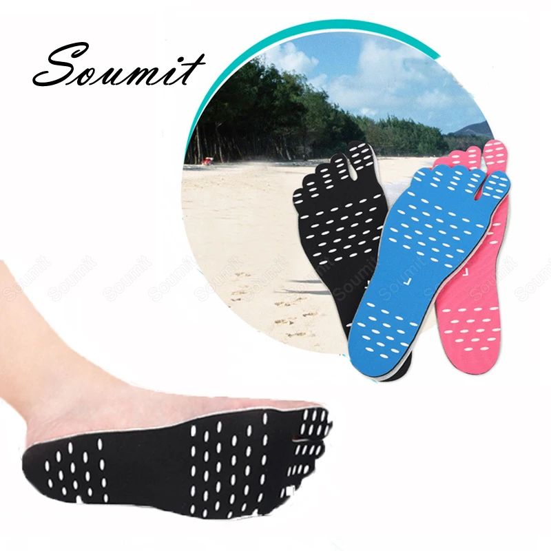 

Beach Sole Foot Stickers for Men Women Insoles Walk Barefoot Invisible Self-Adhesive Shoe Pad Anti-slip Outdoor Waterproof Patch