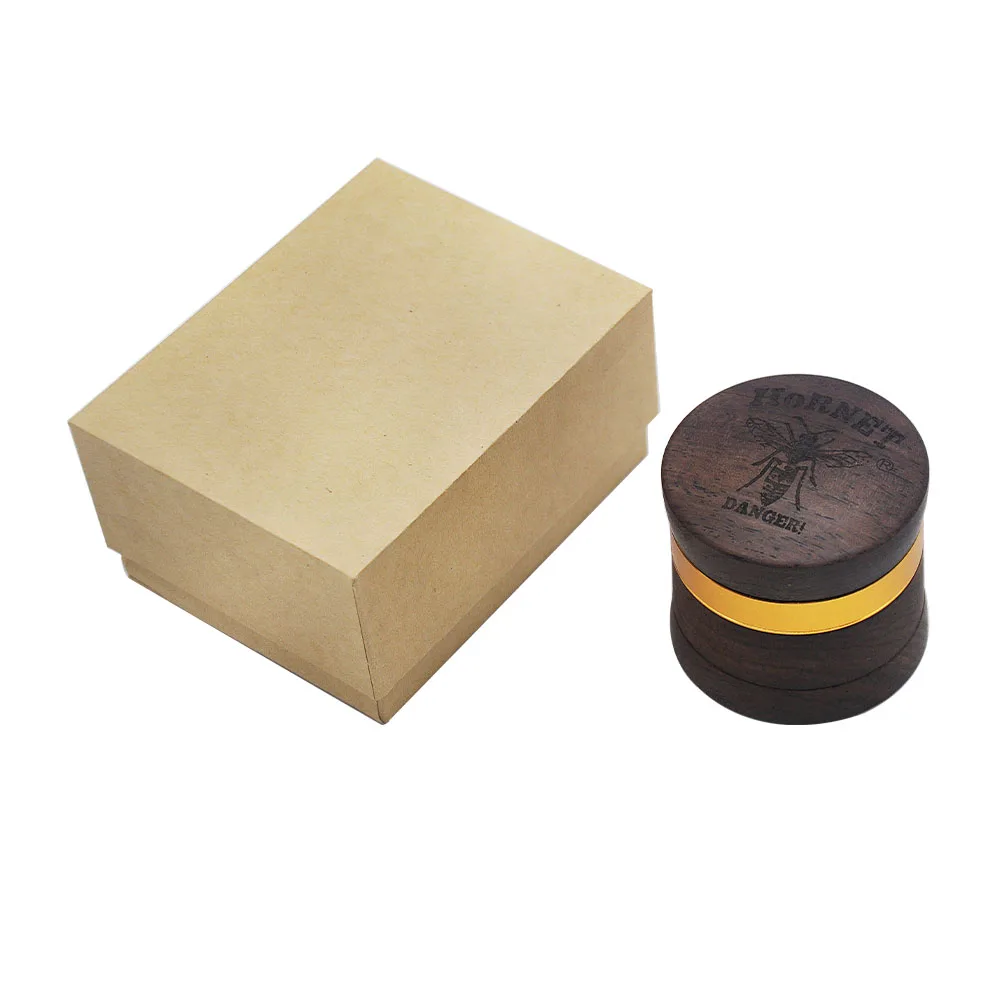 ebonywithbox HORNET EbonyHandmade Tobacco Herb Grinder 60 мм 4 слоя алюминия травяной Grinder Дым с острыми алмазными зубами для курения - Цвет: ebonywithbox
