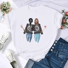 Модная женская одежда с принтом лучшего друга, футболка большого размера, женская футболка гранж 1920-х мультяшная девушка