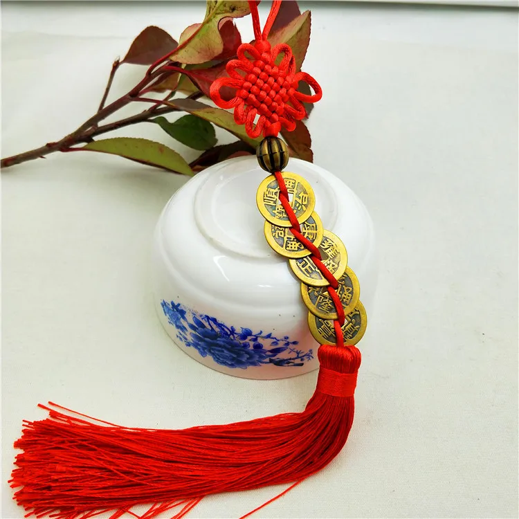 Пять императорских денег подвеска на удачу старинная монета 1 шт. красный