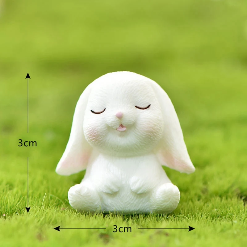 

7Pcs Easter Rabbit Radish Model Mini Landscape Adornment Home Decor