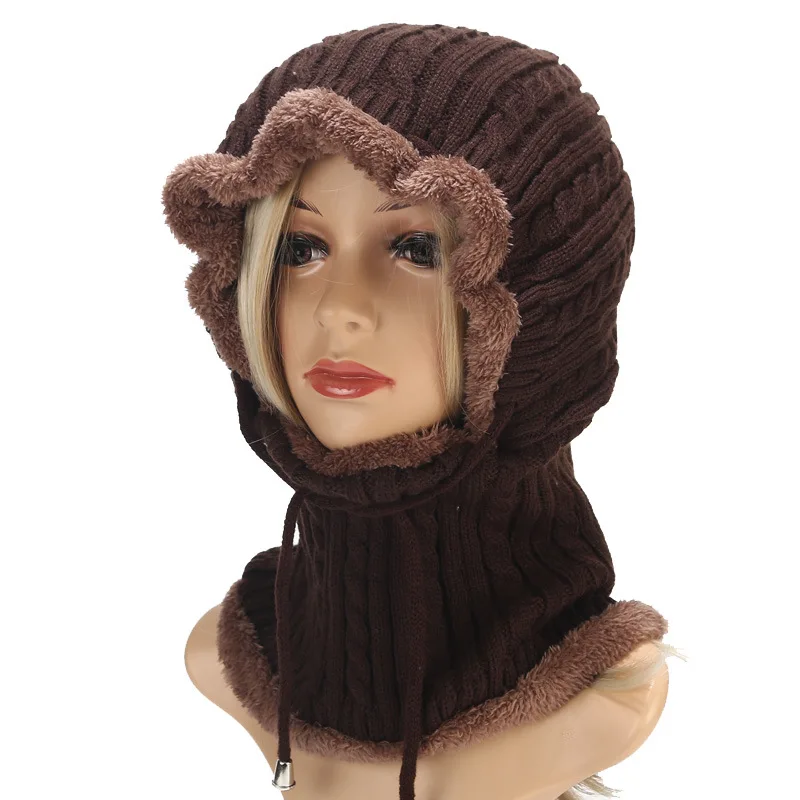 Новинка 2019 Стильная однотонная плотная вязаная шапка Зимняя Теплая Лыжная Шапка