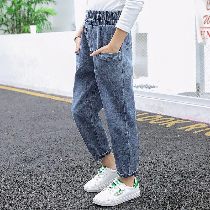 Детская одежда джинсы для девочек Новинка весна осень 2020 детские брюки модные