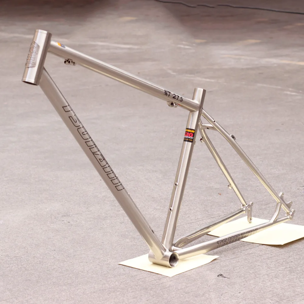 Reynolds 520 CR MO сталь MTB велосипедная Рама 27 5 &quot650B Классическая Серебряная Щетка 15 5&quot