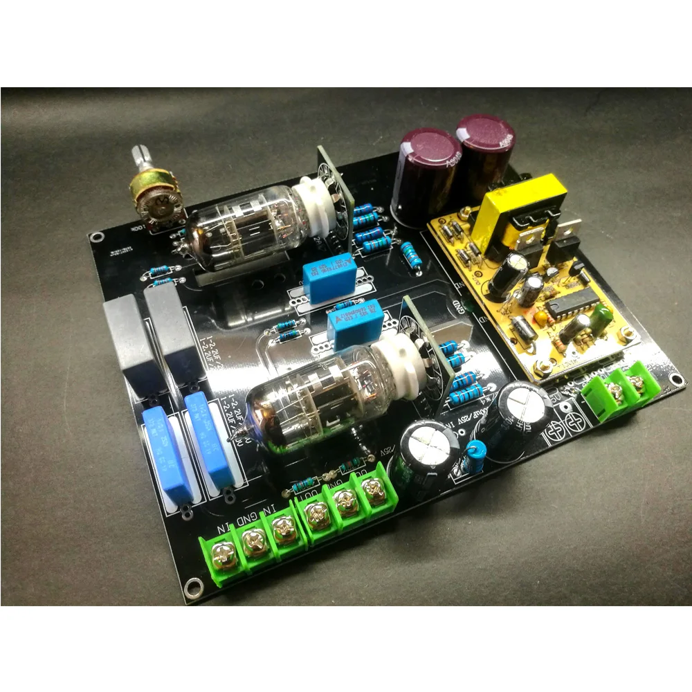 DC (DC12V) автомобиль и дом 6N4 (12AX7) подковы предусилитель для желчи электронный